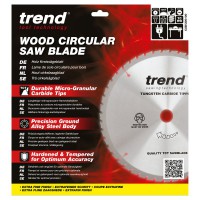 Trend Wood Circular Saw Blade - 300mm dia x 2.8 kerf x 30 bore 100T