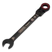 Draper Expert HI-TORQ Metric Flexible Head Ratchet Combination Spanner, 18mm, Black - 03925