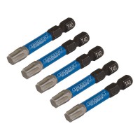 Draper Expert TX-STAR Torx Impact Screwdriver Bits, T40 x 50mm, 1/4\" Hex (Pack of 5) - 05672