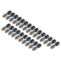 Draper Expert PZ-Type Impact Screwdriver Bits, No.2 x 25mm, 1/4\" Hex (Pack of 25) - 05689