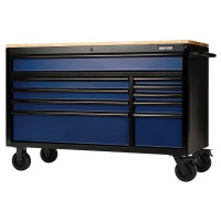 BUNKER Workbench Roller Tool Cabinet, 10 Drawer, 56\" Blue - 08237