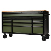 BUNKER Workbench Roller Tool Cabinet, 15 Drawer, 61\" Green - 10368