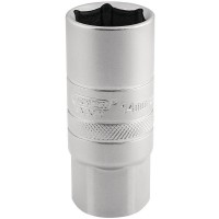 Draper Expert 14mm Thread 6 Point Satin Chrome Spark Plug Socket 1/2\" Square Drive - 21mm