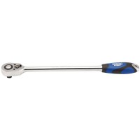 Draper Expert Extra Long Reversible Quick Release Soft Grip Ratchet, 1/2\" Square Drive 48 Tooth - 26591