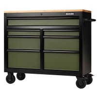 BUNKER Workbench Roller Tool Cabinet, 7 Drawer, 41\" Green - 27209