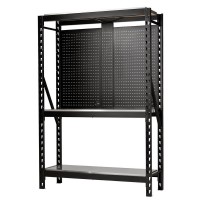 BUNKER 3 Tier Racking with Stainless Steel Shelving and Pegboards, 1500mm - 27922