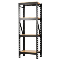 BUNKER 4 Tier Racking with Hardwood Shelving, 750mm - 27978