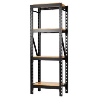 BUNKER 4 Tier Racking with Hardwood Shelving, 750mm - 32488