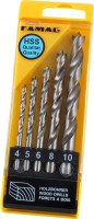 Famag 1591 Brad point drill bit HSS Set of 5 pcs  4 5 6 8 10 mm