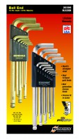 BONDHUS BLX22GB Double Pack Brite Guard + Gold Guard Ball End Hex Allen Key Set - 22 pcs - 0.050\"-3/8\" + 1.5mm-10mm, 203