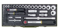 PROXXON 23040 55 PC SOCKET SET - 1/4\" & 1/2\"