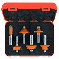 CMT 6 piece profile router bit set with case - 1/2 shank