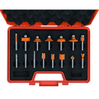 CMT 15 piece router bit set - 1/4 shank