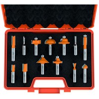 CMT 13 piece router bit set with case - 1/2 shank