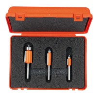 CMT 3 piece flush trim bit set - 1/4 shank