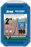 Kreg SDK-C2SS-100 Kreg Stainless Steel Deck Screw - 51mm / 2\" x 8 Coarse, Pan Head, qty 100