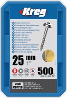 Kreg SML-C1-500-EUR Kreg Pocket Hole Screws - 25mm / 1\" x 8 Coarse, Washer-Head, qty 500