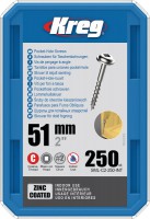 Kreg SML-C2-250-EUR Kreg Pocket Hole Screws - 51mm / 2\" x 8 Coarse, Washer-Head, qty 250