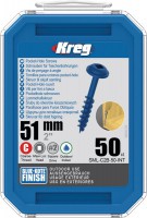 Kreg SML-C2B-50-EUR Kreg Blue-Kote WR Pocket Hole Screws - 51mm / 2\" x 8 Coarse, Washer-Head, qty 50