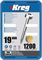 Kreg SPS-F075-1200-EUR - Kreg Pocket Hole Screws - 19mm / .75\" x 6 Fine, Pan-Head, qty 1200