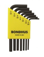 BONDHUS HLX7S Hex Allen Key Set - 7 pcs - 5/64\"-3/16\", 12245