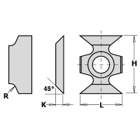 CMT 10pk Chamfering Reversible Knives 16mm x 22 x 5 x 1.5 radius - K1920 - 790.161.00