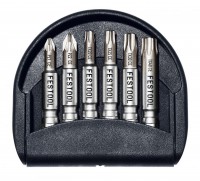 Festool 205087 6pc Torx and Pozi Screwdriver Bit, 50mm Length Centrotec - CENTRO Bit-Set 1