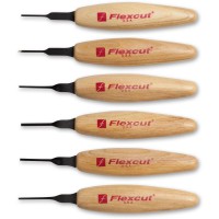 Flexcut 6 Piece Mixed Profile 1.5mm Micro Carving Tool Set - MT910