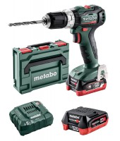 Metabo Cordless Hammer Drill PowerMaxx SB 12 BL 2x12V 4Ah Batteries + Charger in MetaBOX