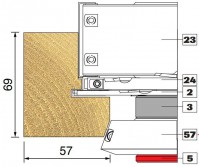 Trend Modular Window System 20 DEG BEVEL HEAD 95X15X30 Tool Number 57